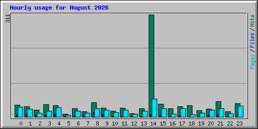 Hourly usage for August 2026